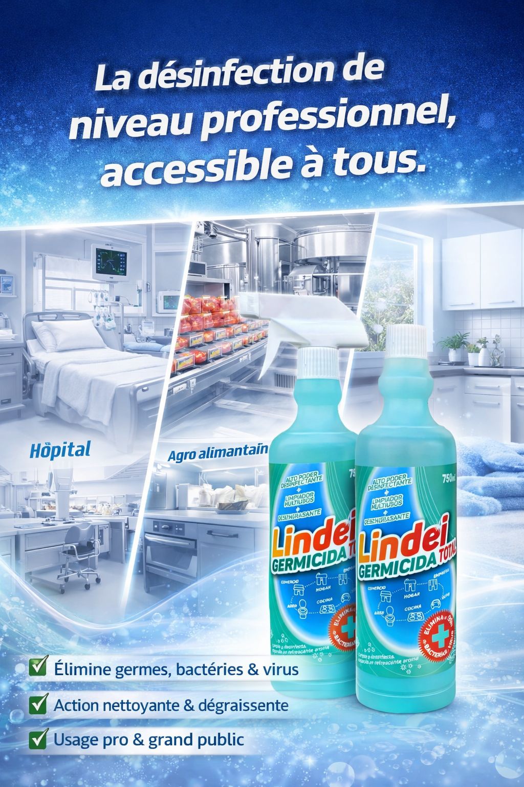 Surface - Détergent Dégraissant Désinfectant 4 en 1